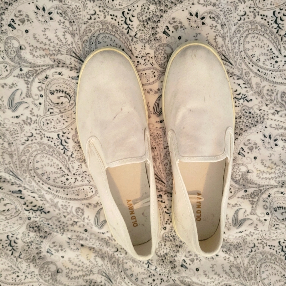 3/$21 White Slip-Ons